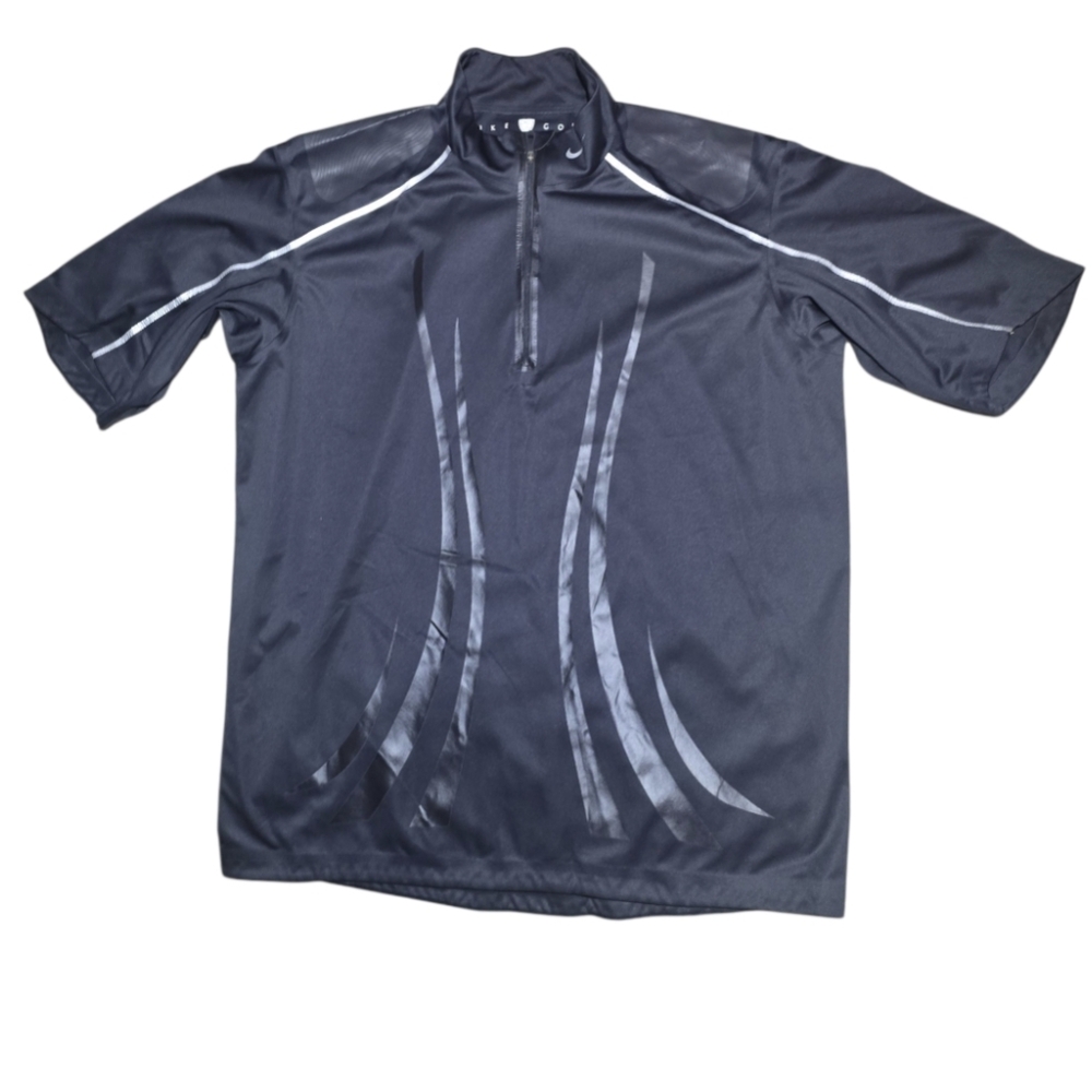 Nike Fit Storm 1/4 Zip Golf  Short Sleeve Shirt Black & Gray Men's Size XL